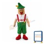 Brown Doll With Green Overalls Mascot Costume
