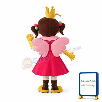 Little Girl With Crown Mascot Costume