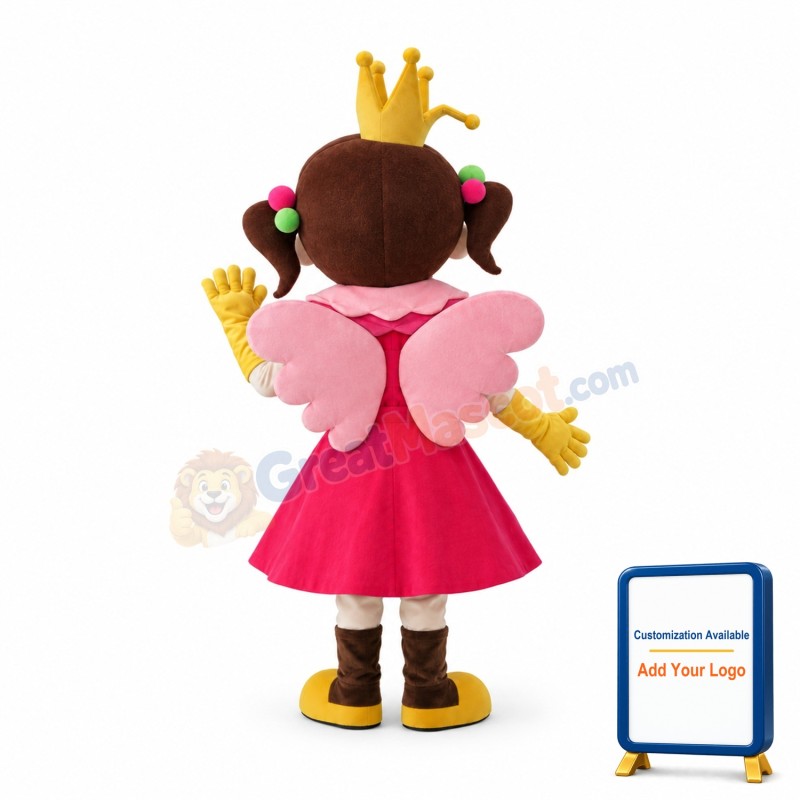 Little Girl With Crown Mascot Costume