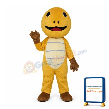 Round Head Yellow Dinosaur Mascot Costume