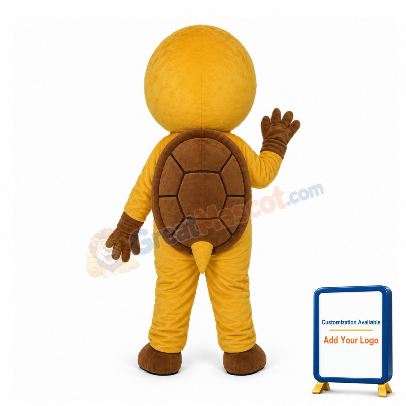 Round Head Yellow Dinosaur Mascot Costume