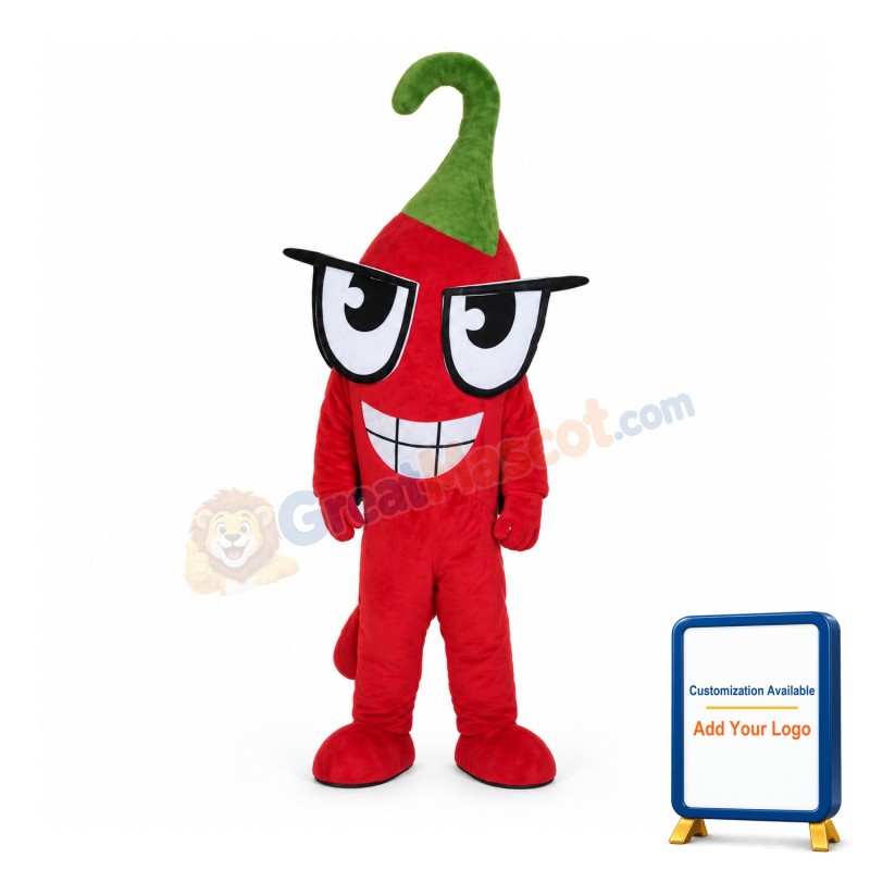 Toothy Red Chili Mascot Costume