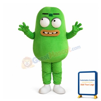 Protruding Eyes Green Bean Mascot Costume