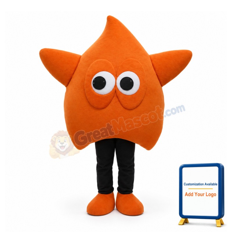 Orange Water Drop Mascot Costume