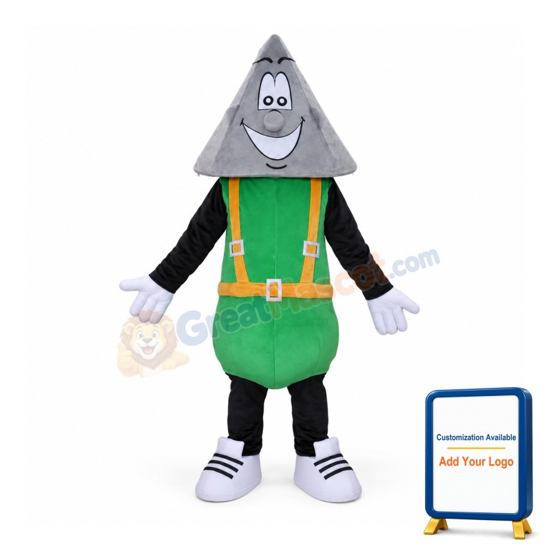 Grey Triangle Head Doll Mascot Costume