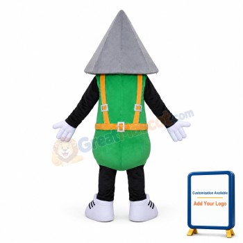 Grey Triangle Head Doll Mascot Costume