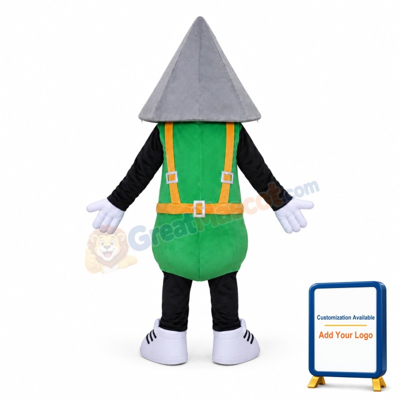 Grey Triangle Head Doll Mascot Costume