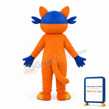 Cunning Orange Blindfolded Fox Mascot Costume