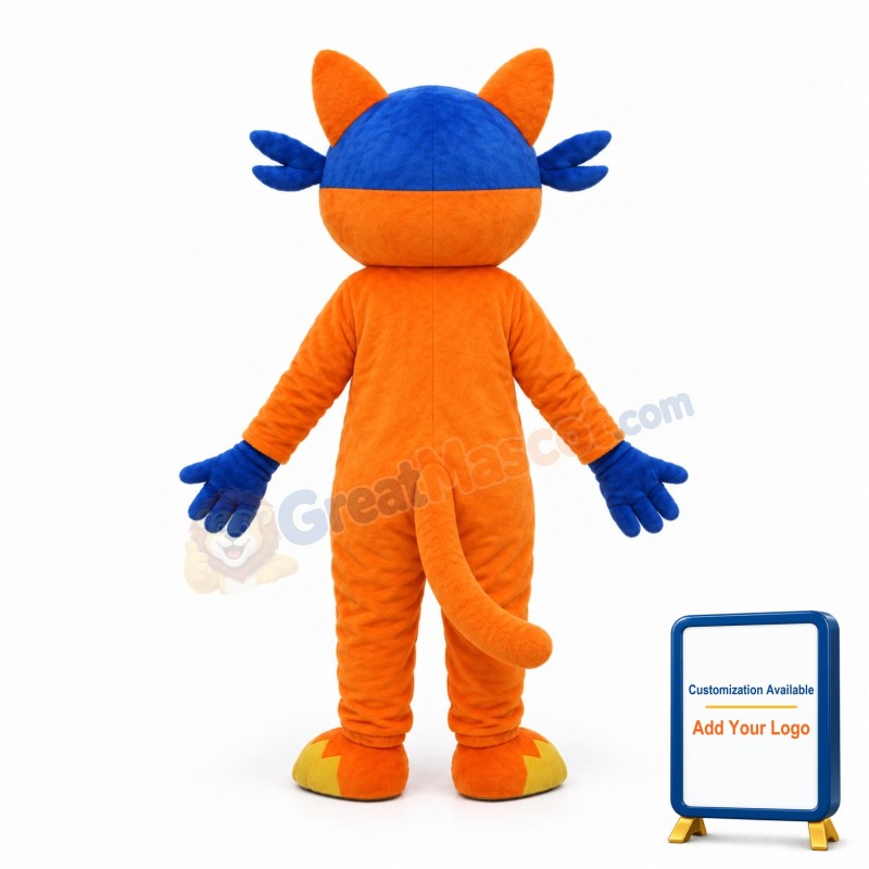 Cunning Orange Blindfolded Fox Mascot Costume