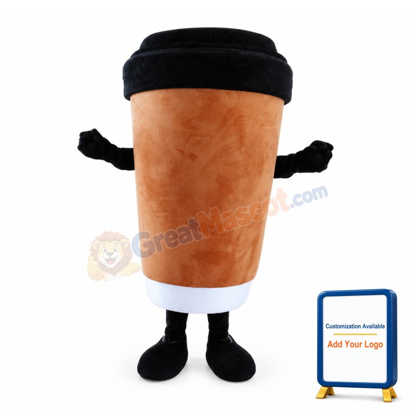 Brown Paper Coffee Cup Mascot Costume