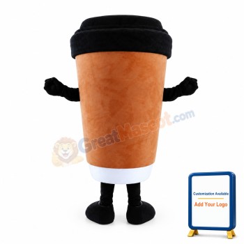 Brown Paper Coffee Cup Mascot Costume