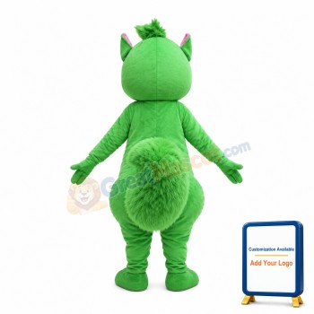 Protruding Front Tooth Green Squirrel Mascot Costume