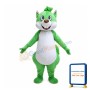 Protruding Front Tooth Green Squirrel Mascot Costume
