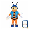 Hard-working Bee With Blue Helmet Mascot Costume