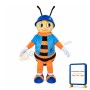 Hard-working Bee With Blue Helmet Mascot Costume