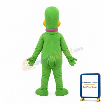 Shaved Head Green & Yellow Duck Mascot Costume