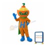 Pumpkin Superman With Green Cloak Mascot Costume