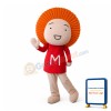 Orange Hair Child With Red M Shirt Mascot Costume