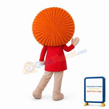Orange Hair Child With Red M Shirt Mascot Costume