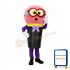 Cartoon Pink Ice Cream With Tie Mascot Costume