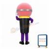 Cartoon Pink Ice Cream With Tie Mascot Costume