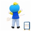 Blue Heart Shaped Head Doll Mascot Costume