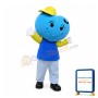 Blue Heart Shaped Head Doll Mascot Costume