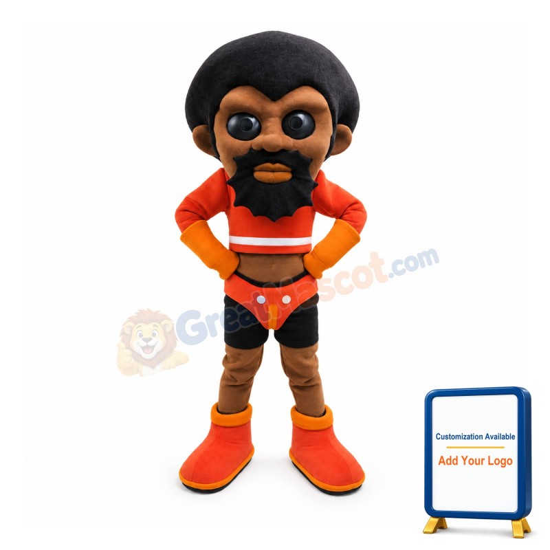 Serious Black Man Mascot Costume