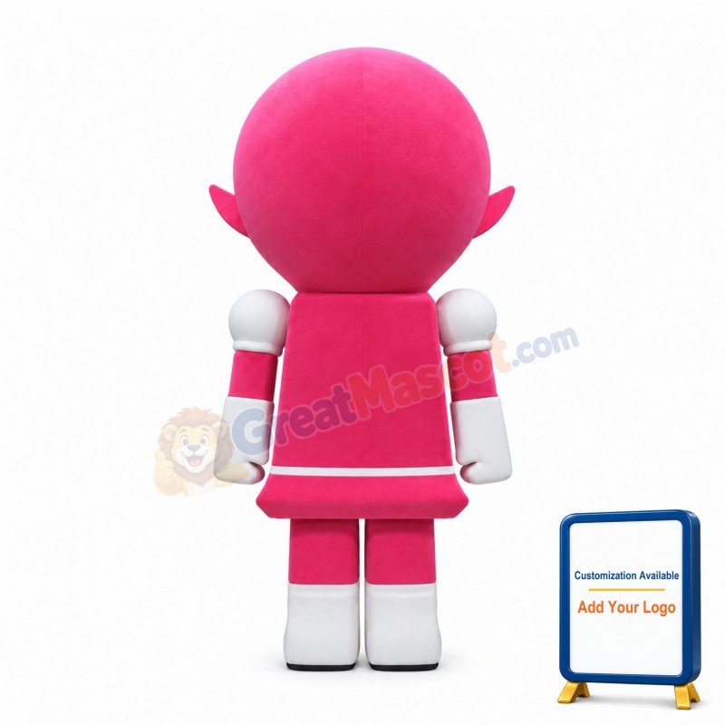 Square Body Pink Robot Mascot Costume