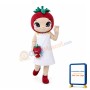Wearing White Dress Tomato Girl Mascot Costume