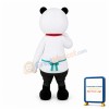 Happy White Bear With Green Apron Mascot Costume