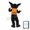 Black Wolf With Blindfold Mascot Costume