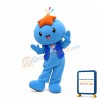 Blue Doll With Orange Starfish On Head Mascot Costume