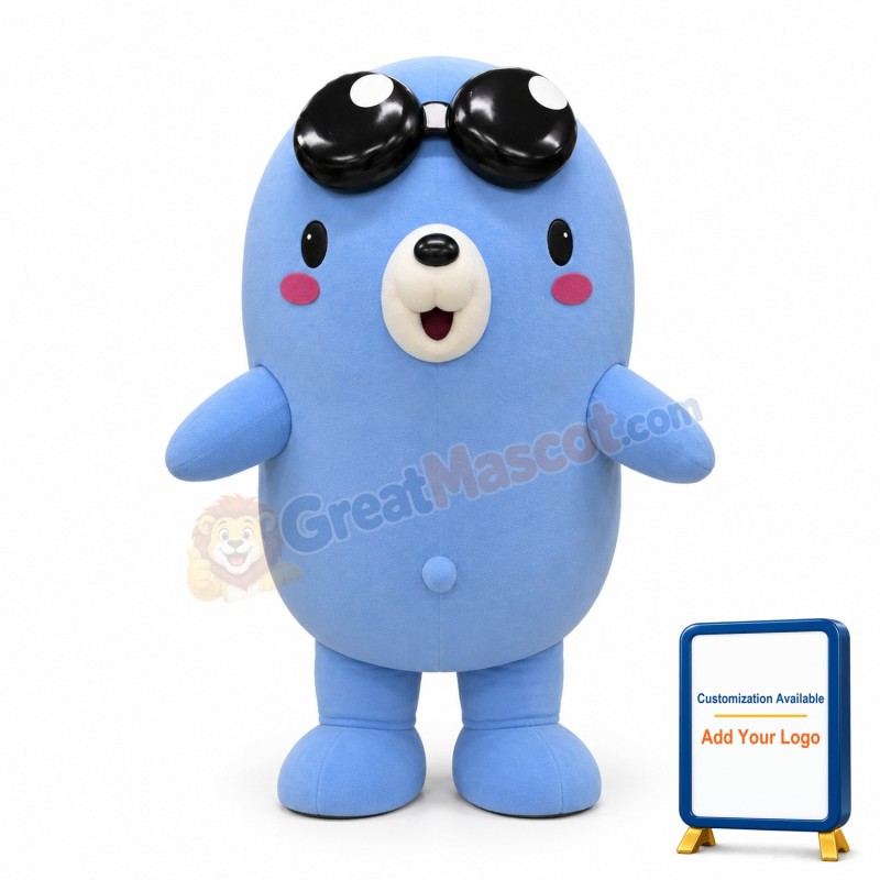 Blue Round Body Seal Mascot Costume