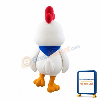 Cute Little White Chicken Mascot Costume