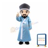 Ancient Master With Blue Robe Mascot Costume