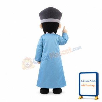 Ancient Master With Blue Robe Mascot Costume