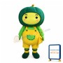 Green Pumpkin Baby With Yellow Pants Mascot Costume