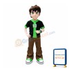 Green Eyes Number Ten Athlete Mascot Costume
