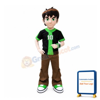 Green Eyes Number Ten Athlete Mascot Costume