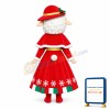 Eleghant Sheep Wearing Christmas Dress Mascot Costume