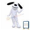Long Ears Smirking White Dog Mascot Costume