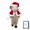 Docile Sheep With Christmas Shawl Mascot Costume