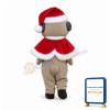 Docile Sheep With Christmas Shawl Mascot Costume