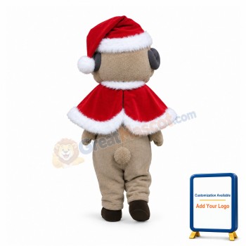 Docile Sheep With Christmas Shawl Mascot Costume
