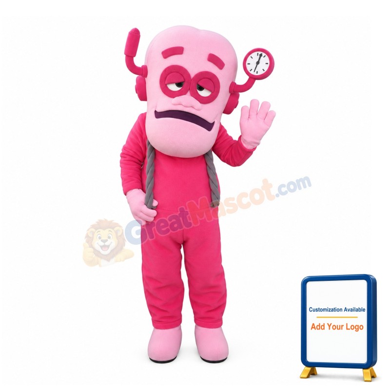 Big Head Pink Logger Vick Mascot Costume