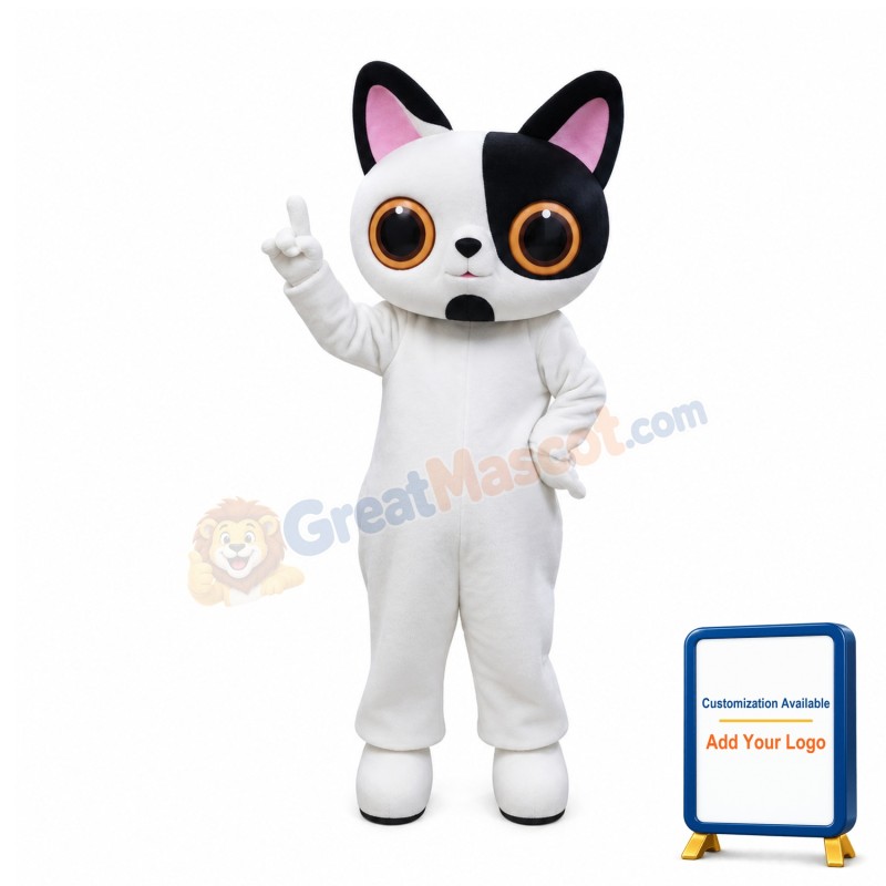 Black & White Face Little Cat Mascot Costume
