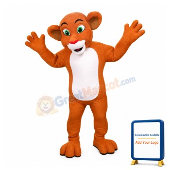 Brown Bald Lion Mascot Costume