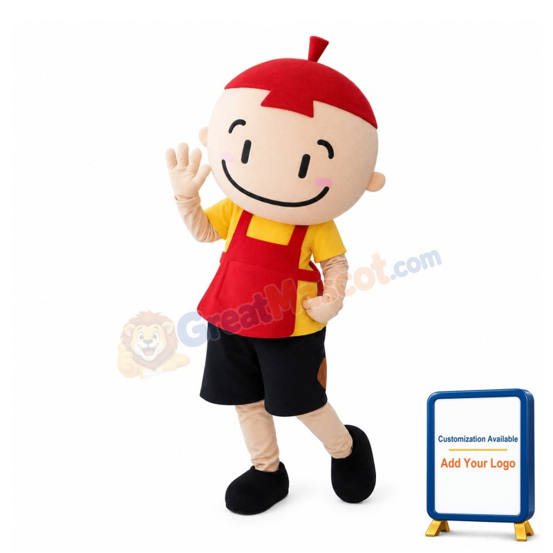 Smiling Face Little Boy Mascot Costume