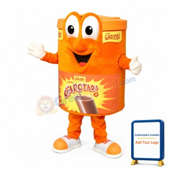 Orange Chocolate Drink Jar Mascot Costume